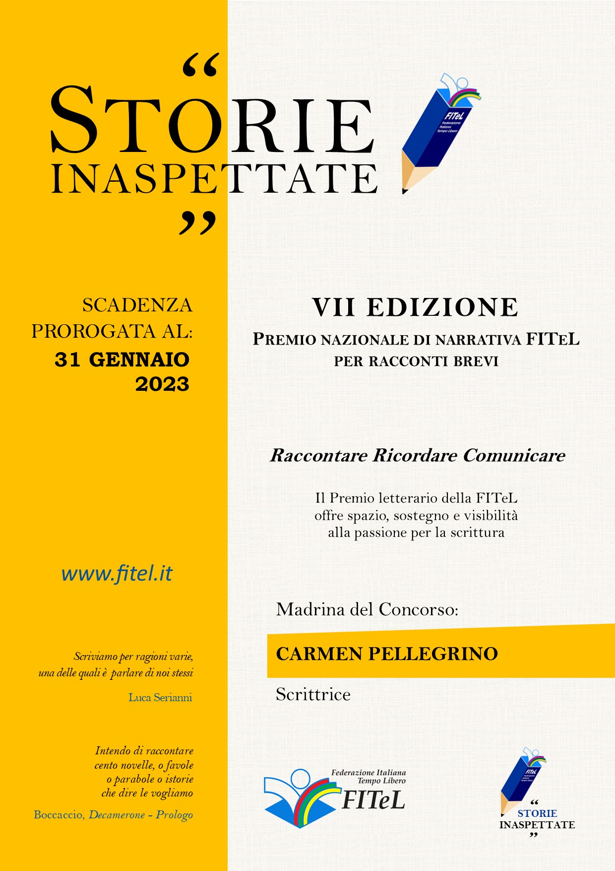 <h1 class="" style="font-family: "Helvetica Neue", Helvetica, Arial, sans-serif;"><i style=""><font color="#085294">Premio nazionale di narrativa </font></i></h1><h1 class="" style="font-family: "Helvetica Neue", Helvetica, Arial, sans-serif;"><i style=""><font color="#085294">STORIE INASPETTATE</font></i></h1>